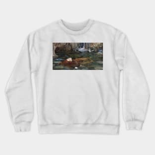 Study for Nymphs Finding the Head of Orpheus by John William Waterhouse Crewneck Sweatshirt